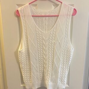 Cupshe Ivory Cable Knit Tank Top
